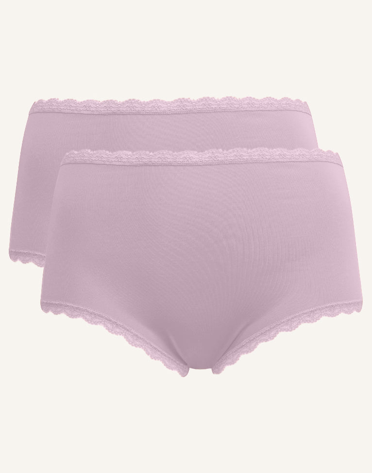 High-Panty-Set 2x "Basic" violet-grey