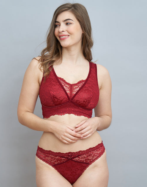 Brazilian-Slip "Eliana Velvet" burgundy