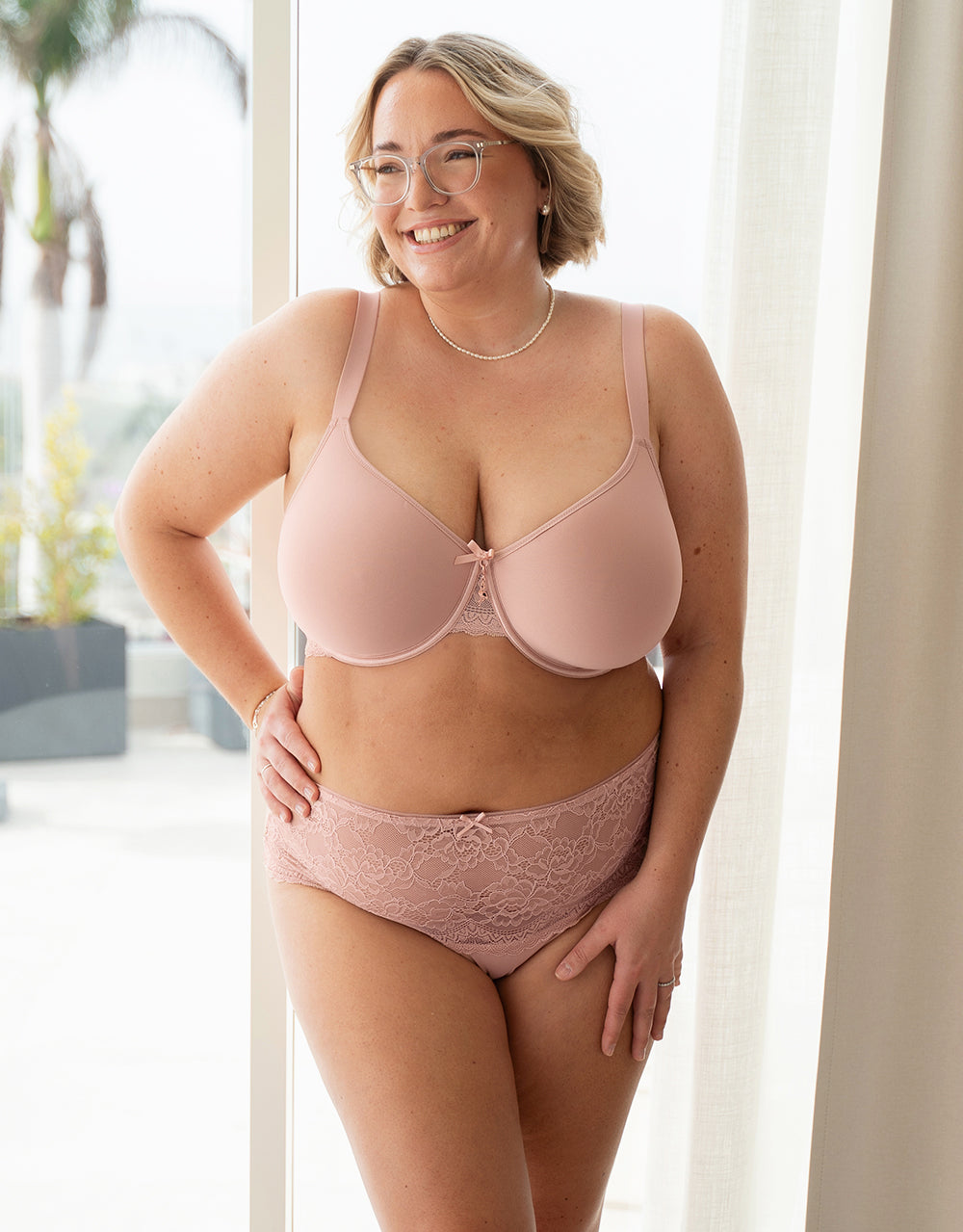 High-Panty "Lace Basic" rose