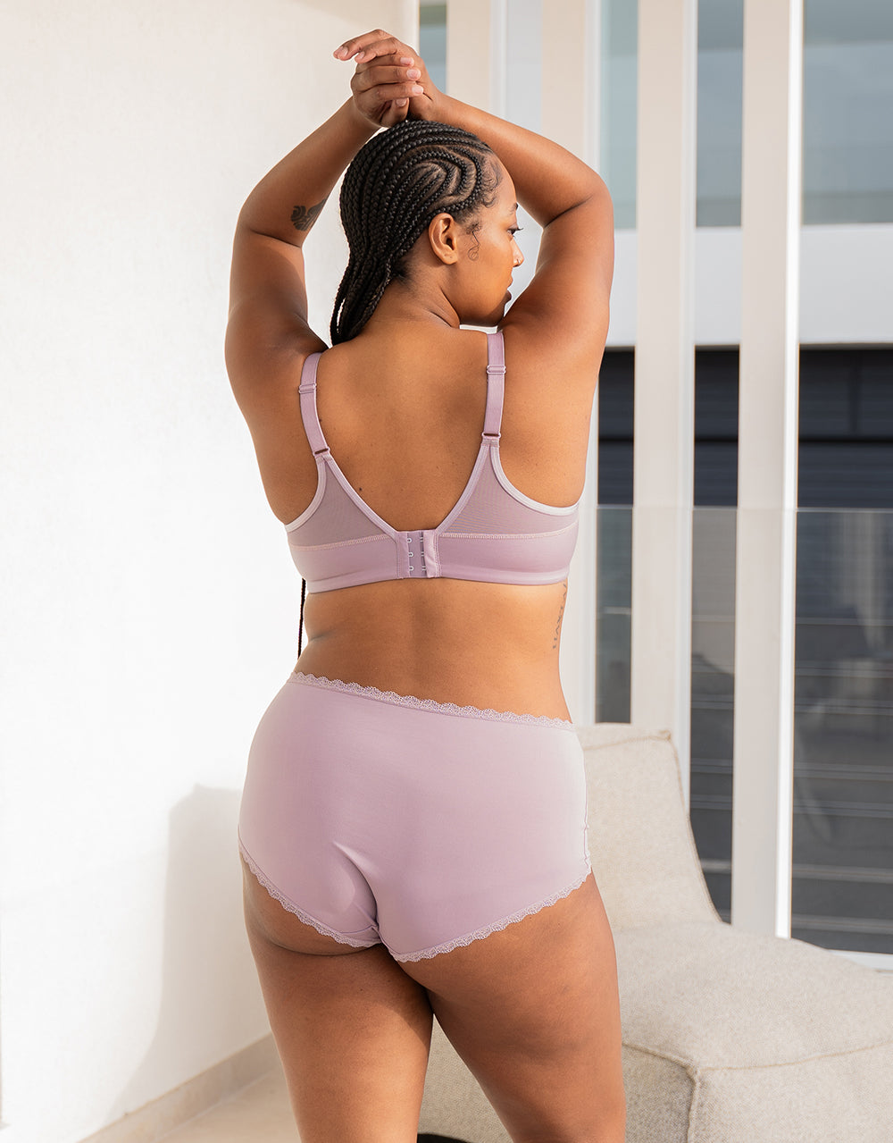 High-Panty "Basic" violet-grey