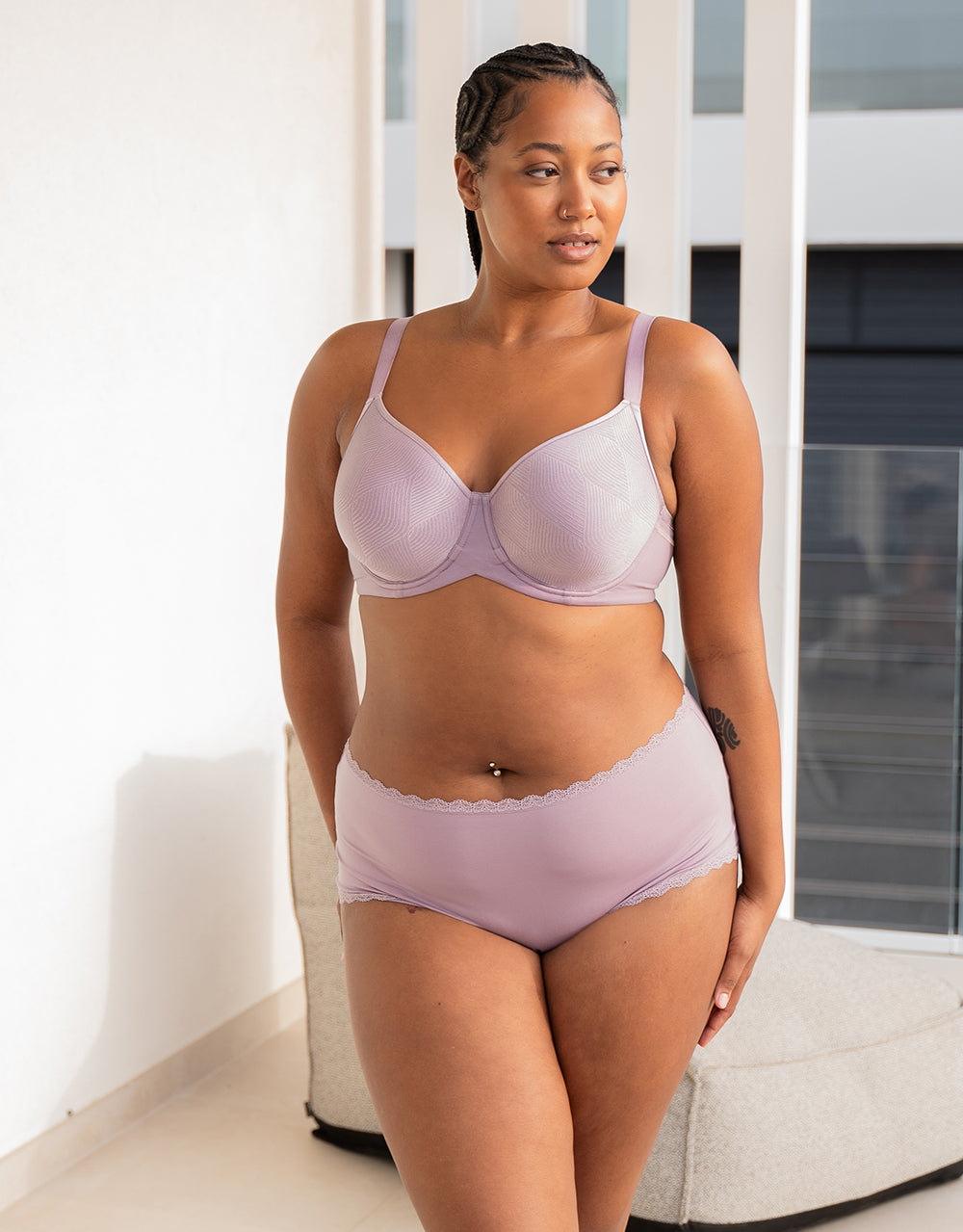High-Panty "Basic" violet-grey
