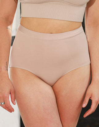 High-Waist-Panty "Cozy Basic" sand