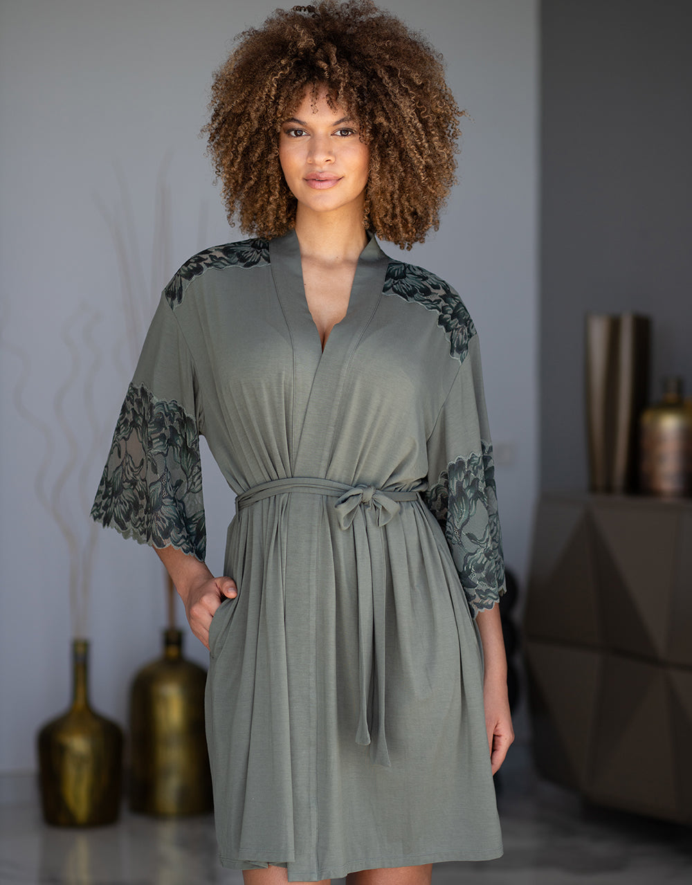 Kimono "Cha-Cha-Cha" olive