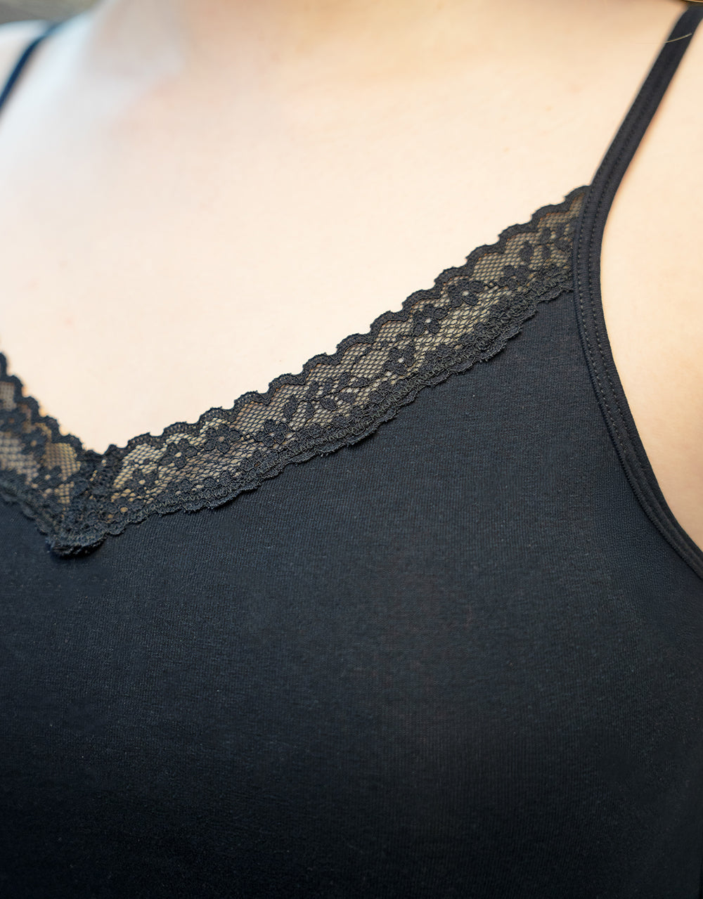 Top-Set 2x "Cotton-Lace" black