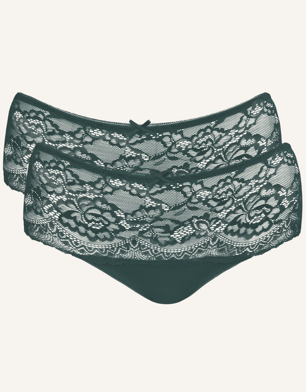 High-Panty-Set 2x "Lace Basic" forest