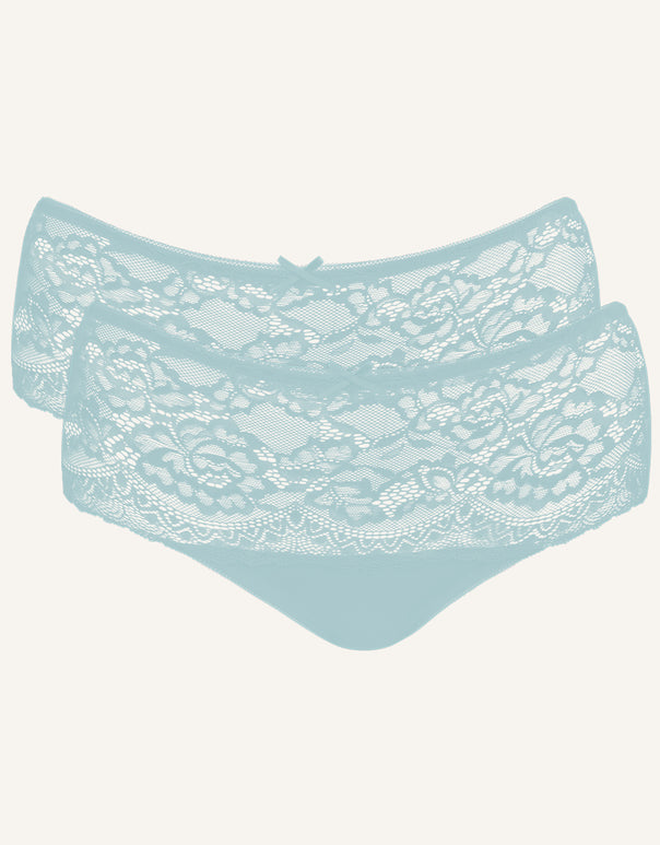 High-Panty-Set 2x "Lace Basic" sagegrey