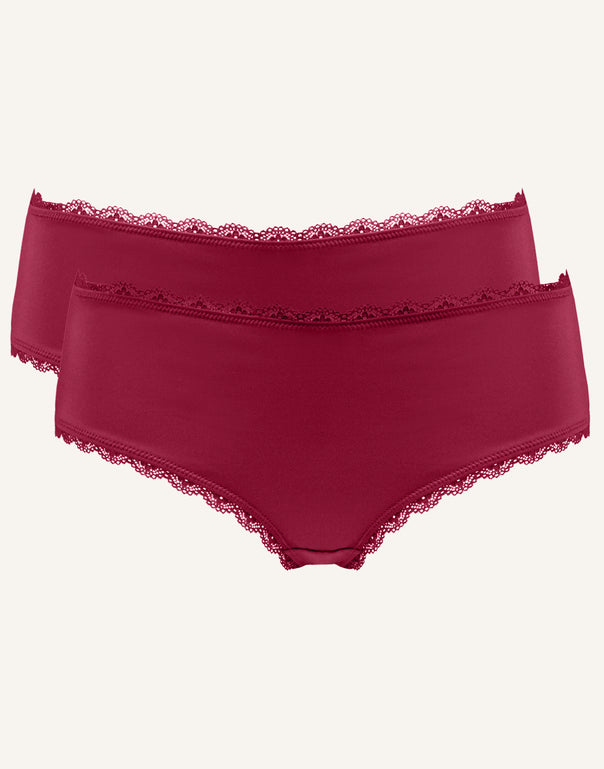 Panty-Set 2x "Basic" bordeaux