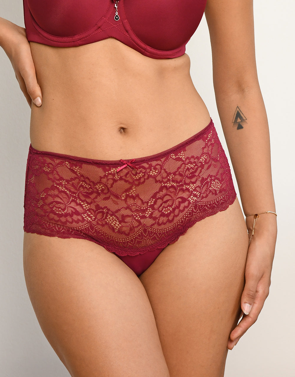 High-Panty "Lace Basic" bordeaux