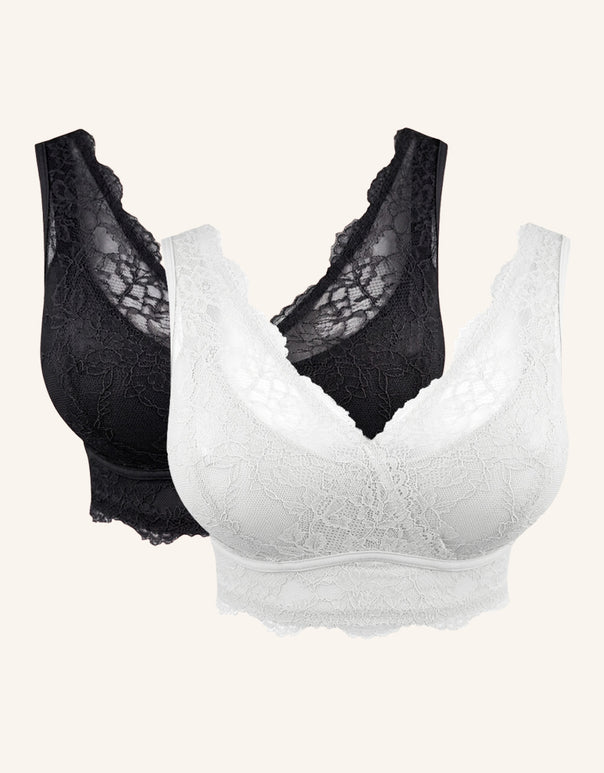 Bralette-Set 2x Emilia Black/Ivory