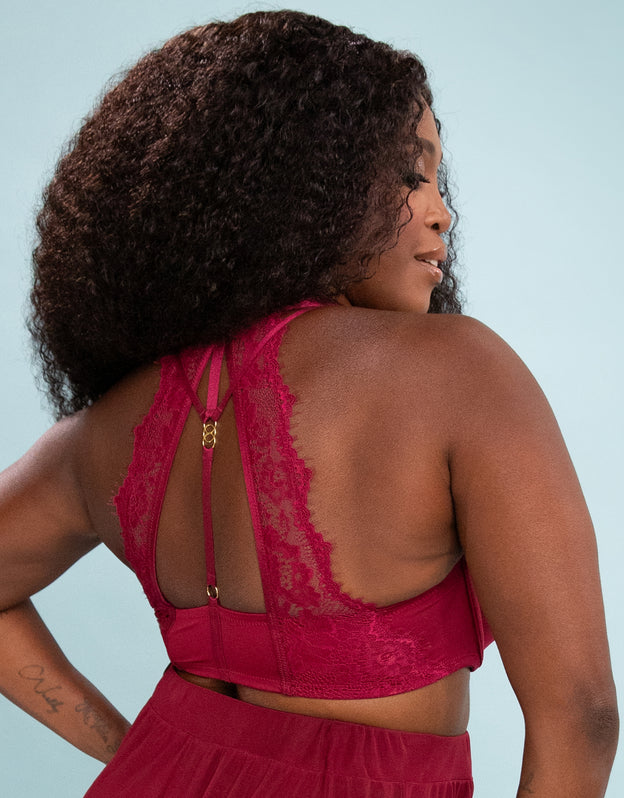 Vorderverschluss-BH "Pure Luxe" bordeaux