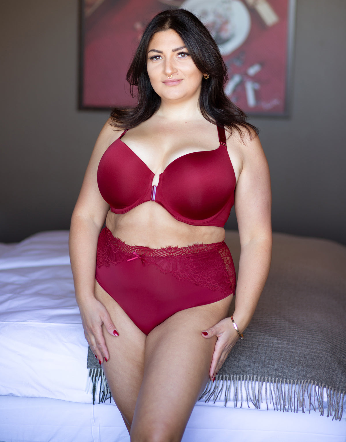 Front Closure Bra Pure Luxe Bordeaux