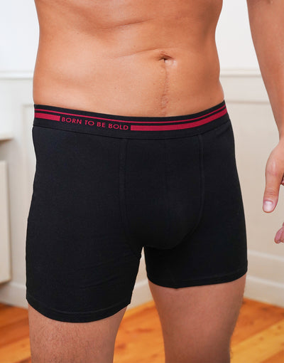 Boxershorts-Set black/bordeaux