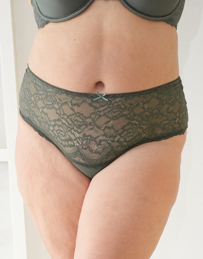 High-String Lace Basic Olive