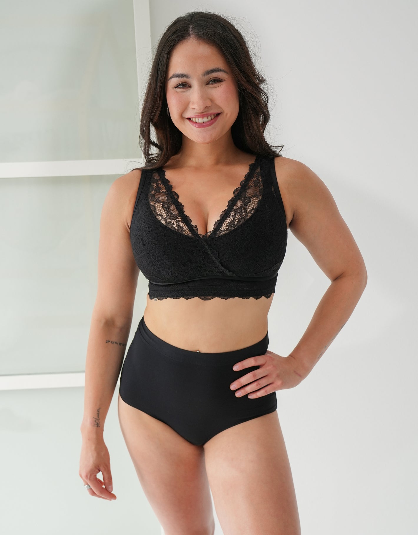 High-Waist-Panty-Set 2x "Cozy Basic" black