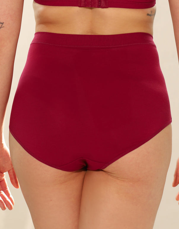 High-Waist-Panty Cozy Basic Bordeaux