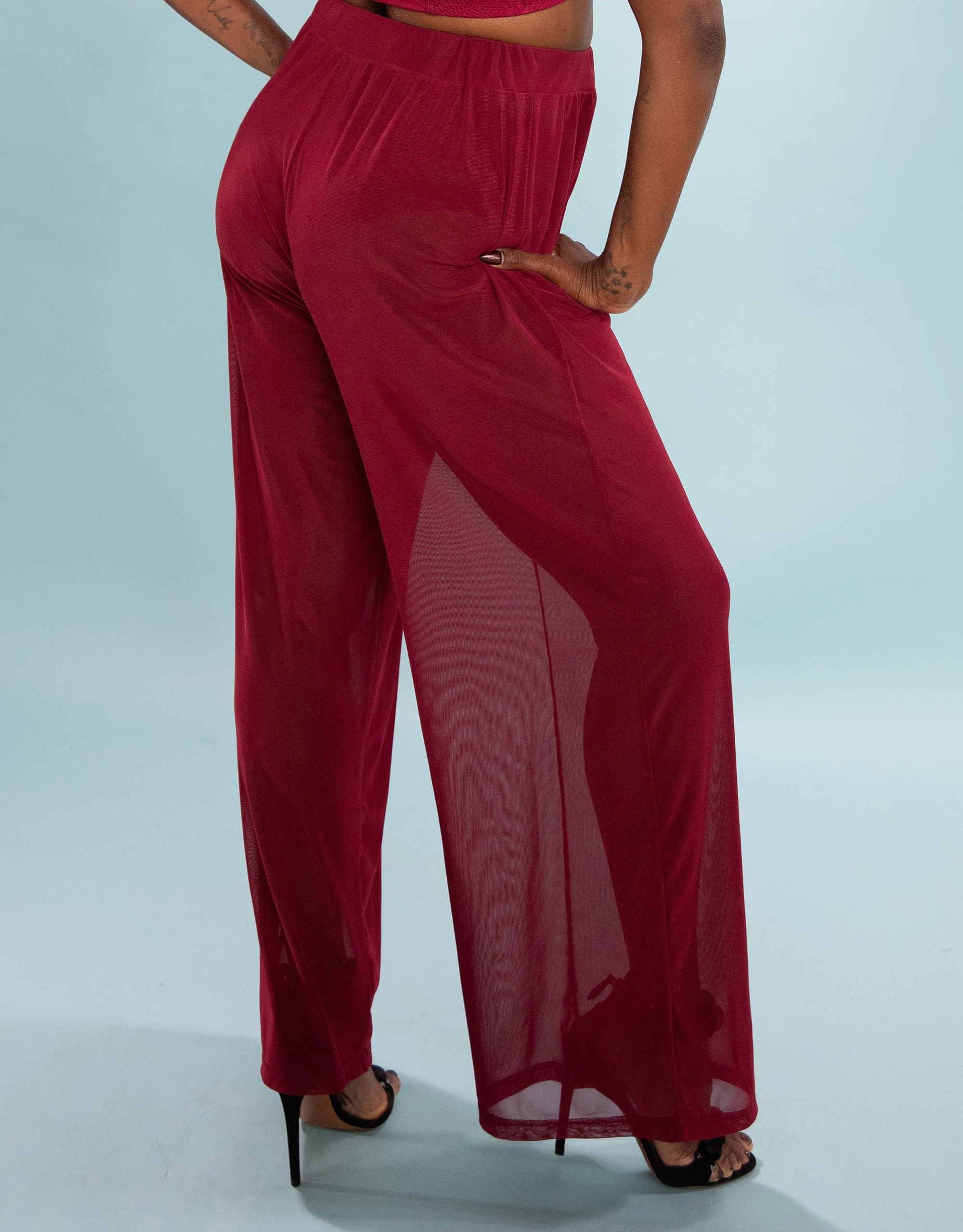 Hose "Sheer" transparent bordeaux