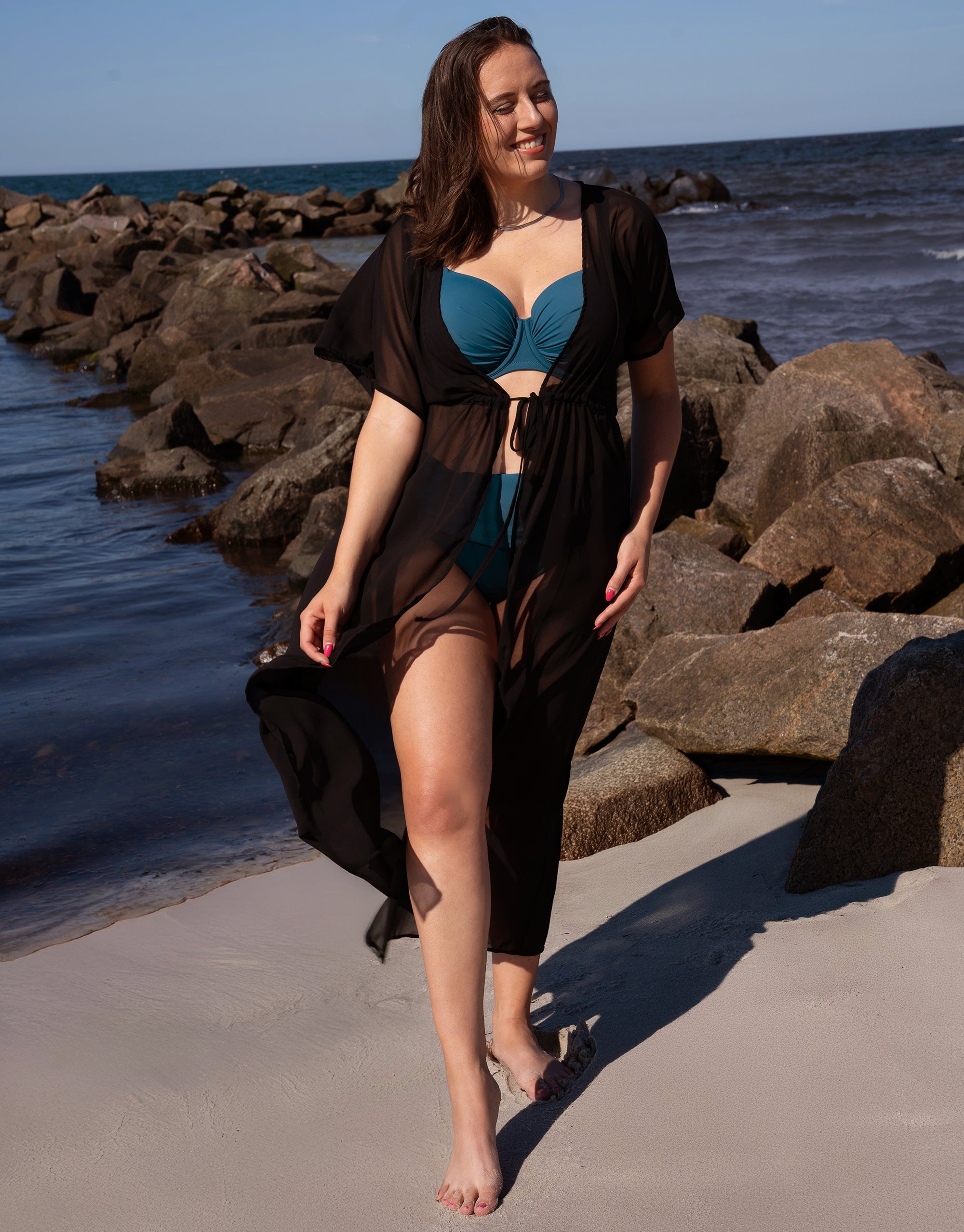 Kleid "Sheer" transparent black