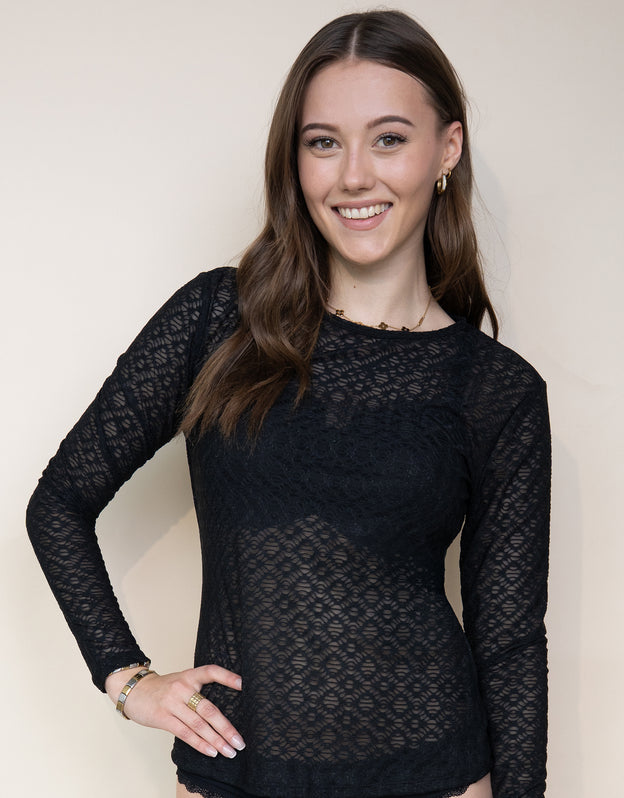 Langarmshirt Geo Black