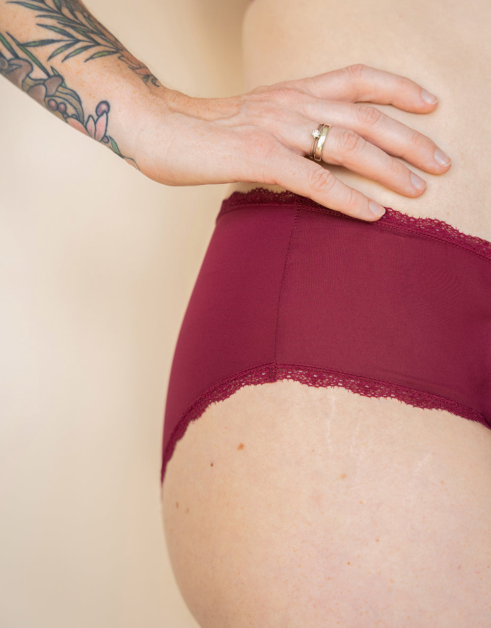 Panty-Set 2x "Basic" bordeaux
