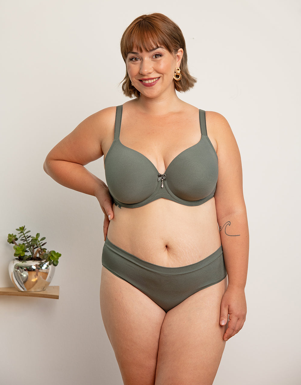 Panty-Set 2x "Cotton Basic" olive